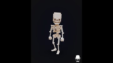 Magicavoxel - Sceleton Voxel character with Voxedit animations for Low Poly Voxel Games Like Sandbox