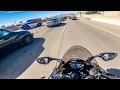 Passing a motorcycle wreck in traffic on a zx10r