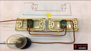 วงจรสวิตช์บันได ต่อสายอย่างไร ( 3 way switch wiring )