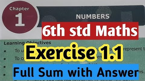 6th std |Maths|term 1|chapter 1|exercise 1.1 |full sums with answer|full answer