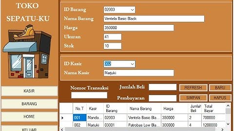 Aplikasi Penjualan Toko Sepatu || VB.Net