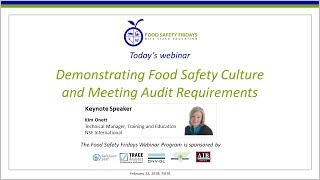 Demonstrating Food Safety Culture and Meeting Audit Requirements