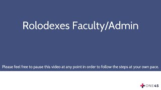 Rolodexes Faculty Admin