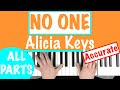 How to play NO ONE - Alicia Keys Piano Tutorial