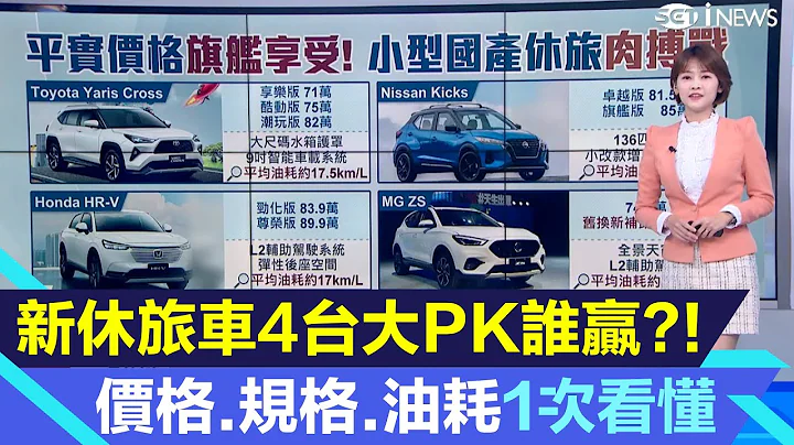 全新SUV休旅車4台大PK誰贏?!小鴨Toyota Yaris Cross、Nissan Kicks、Honda HR-V、MG ZS 價格/規格/油耗一次看懂｜汽車｜新車｜三立iNEWS廖婕妤 主播 - 天天要聞