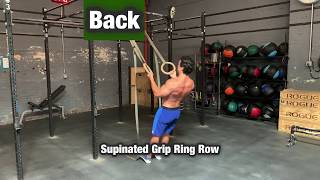 Supinated Grip Ring Row - Back, Rear Delt Exercise Workout