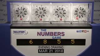 Evening Numbers Game Drawing: Wednesday, March 21, 2018