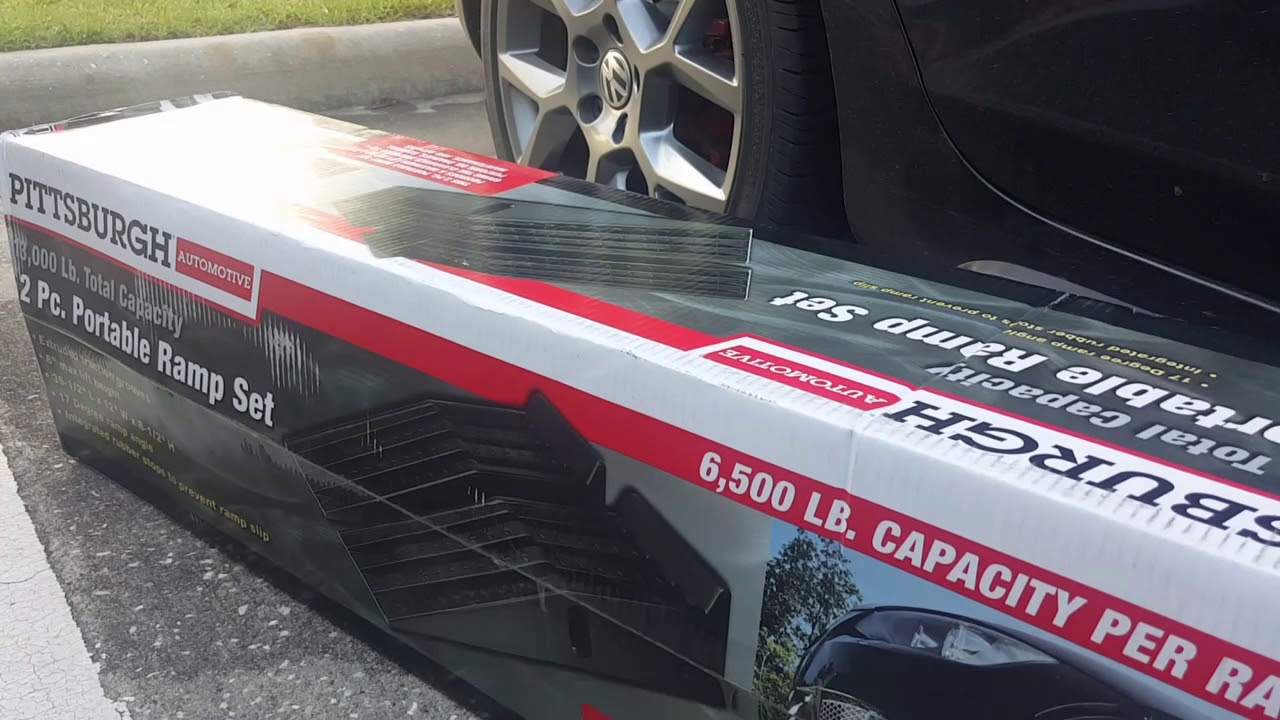Unboxing Harbor freight 2 pc. Plasic portable car ramps YouTube