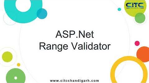 ASP Net Range Validator Video Tutorials