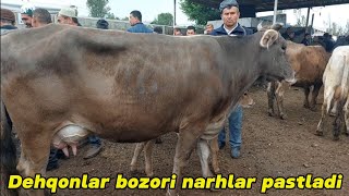 Yangiqõrģon tumani Begabod Mol bozori sigirlar va ģunajinlar narhlari bilan tanishing 4.05.2024yil