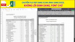 Chuyển file PDF Scan dạng ảnh sang Excel không lỗi Font và không vỡ khung