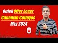 Quick Offer Letter Colleges in Canada | May 2024 |