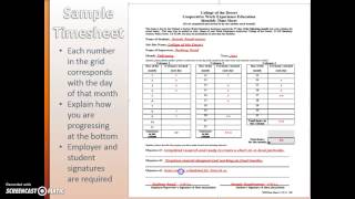 Monthly Timesheet Instructions
