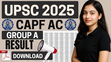 upsc capf result 2025 | upsc assistant commandant result 2025 | mahir academy