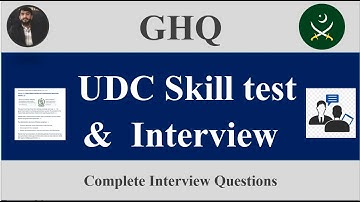 GHQ UDC Skill / Typing test &  Interview Questions