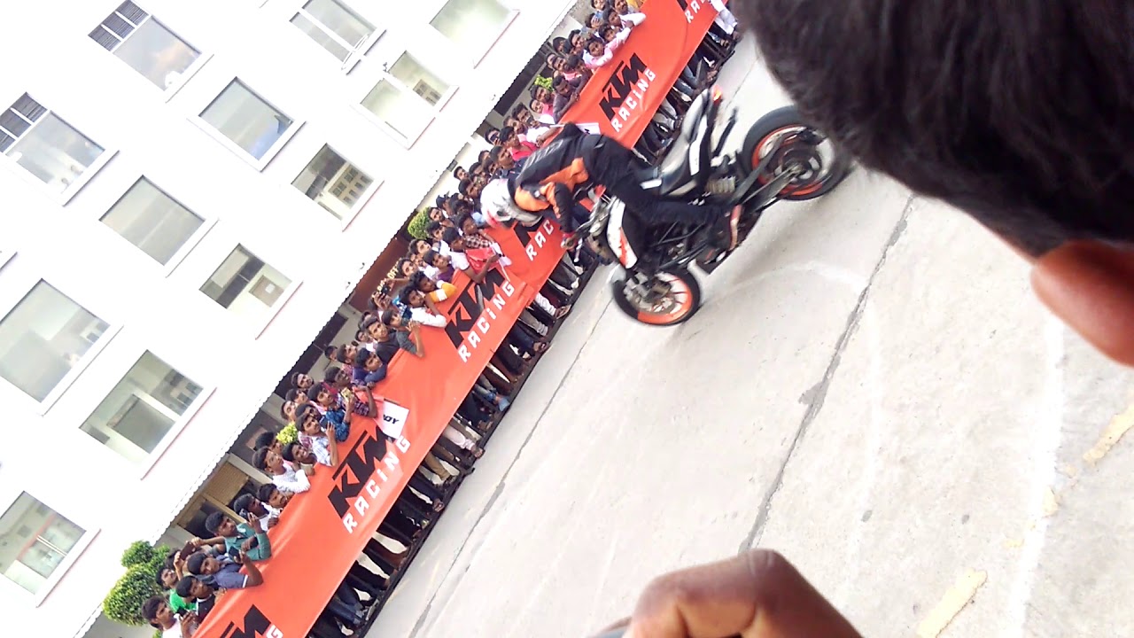 Duke biker stunt rides