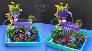 DIY Amazing Waterfall With Plastic Bottles ⛲ Beautiful Water Fountain For Home Decoration