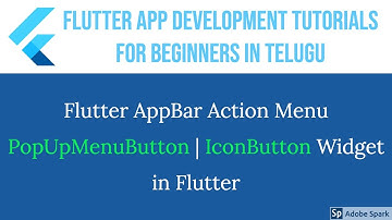 #49 Flutter AppBar Action Menu (Pop Up Menu Button) | Flutter Telugu |Programming in Telugu