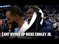 Anthony Edwards hugs &amp; hypes up Mike Conley Jr. after big Game 2 vs. Suns | NBA on ESPN
