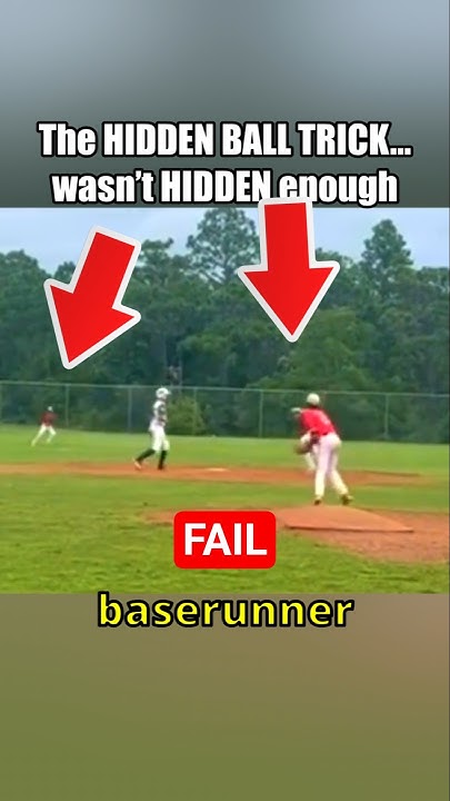 Hidden Ball Trick Failed With Entire Team Committed #baseball - YouTube