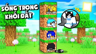 Mèo Simmy Và Tứ Trụ Thử Thách 24h Sống Trong Khối Đất 4 Tầng Minecraft