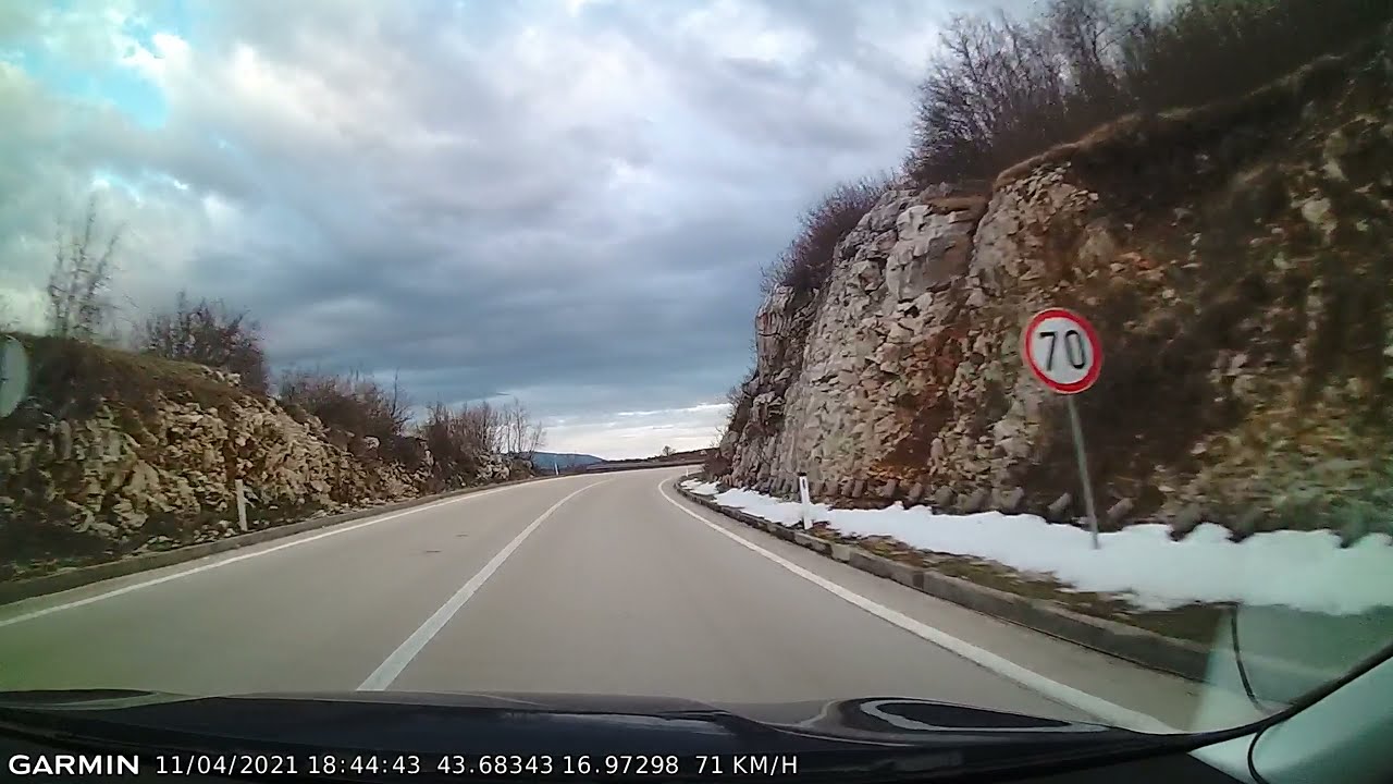 DRIVE #1493: Livno (Bosnia and Herzegovina)-Makarska (Croatia) (timelapse 4x) *Read Description*