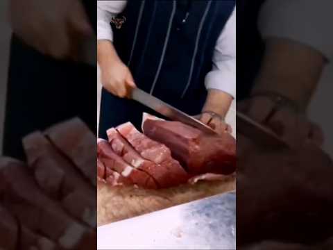 تقطيع أكبر قطعة لحم في العجل الكولومبي تقطيع لحم لحمة