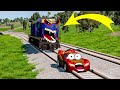 Angry Train - Lightning McQueen vs Trains and Rails - BeamNG.Drive