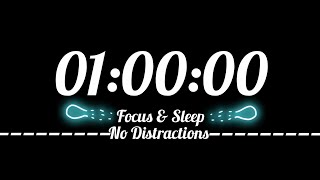 1 Hour Countdown Timer (No Sound) – Black Screen for Focus & Sleep