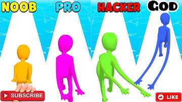 NOOB vs PRO vs HACKER- In Rubber Man 3D #rubberman3d#games #mrgames