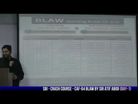 SBI - CRASH COURSE - CAF-04 BLAW BY SIR ATIF ABIDI AUT24