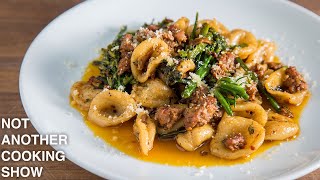 handmade ORECCHIETTE with Italian SAUSAGE and BROCCOLINI