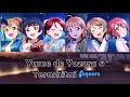 Chika, Riko, You, Yoshiko, Hanamaru, Ruby - Yume de Yozora o Terashitai (Color Coded, Kan, Rom, Eng)