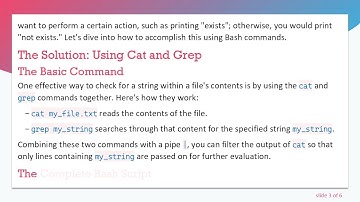 Check for string in cat Command Output in Bash