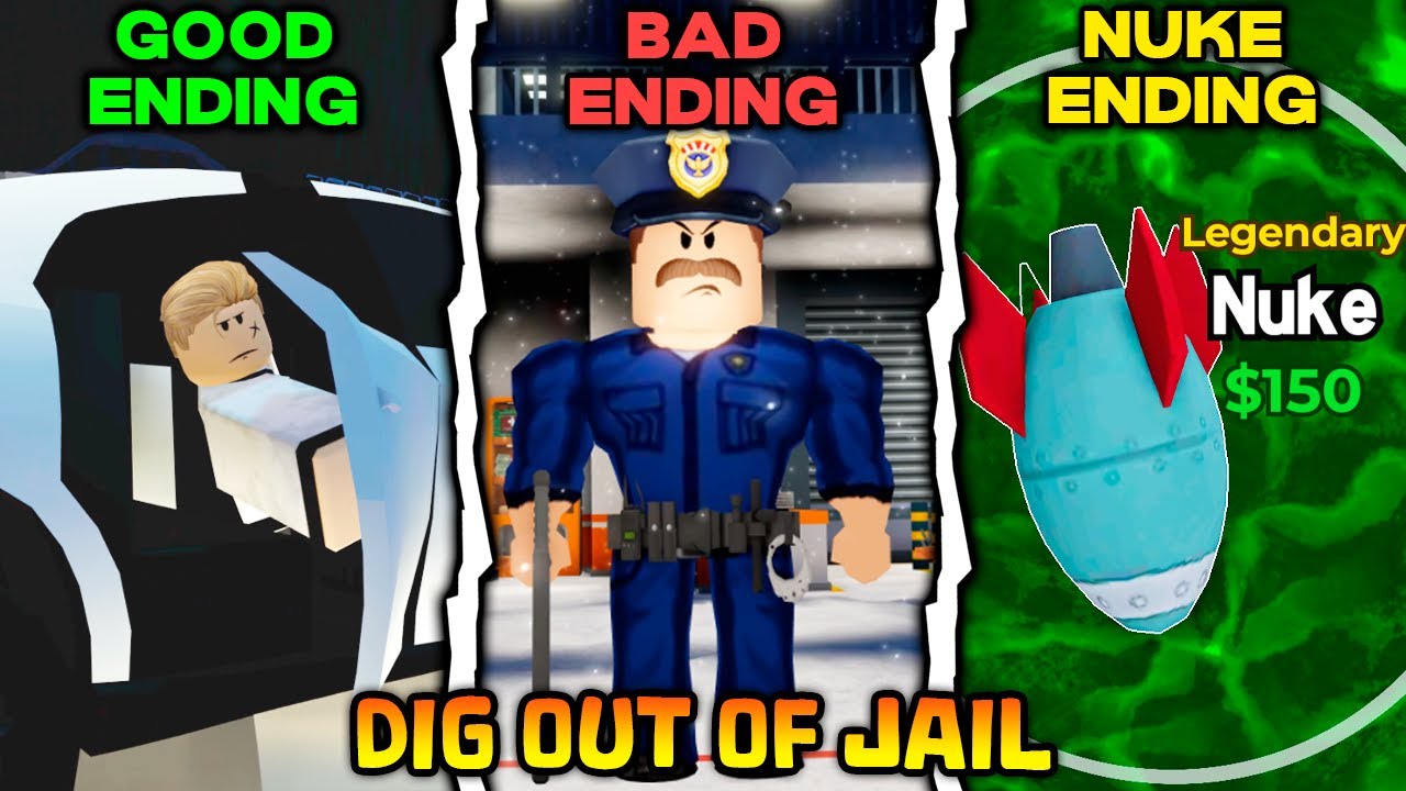 Dig Out Of Jail | Все 3 концовки | Roblox