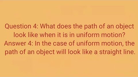 What does the path of an object look like when it is in uniform motion? #Shorts