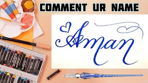 Aman Name Signature Calligraphy Status | How to Draw, Cursive Calligraphy with Cut Marker