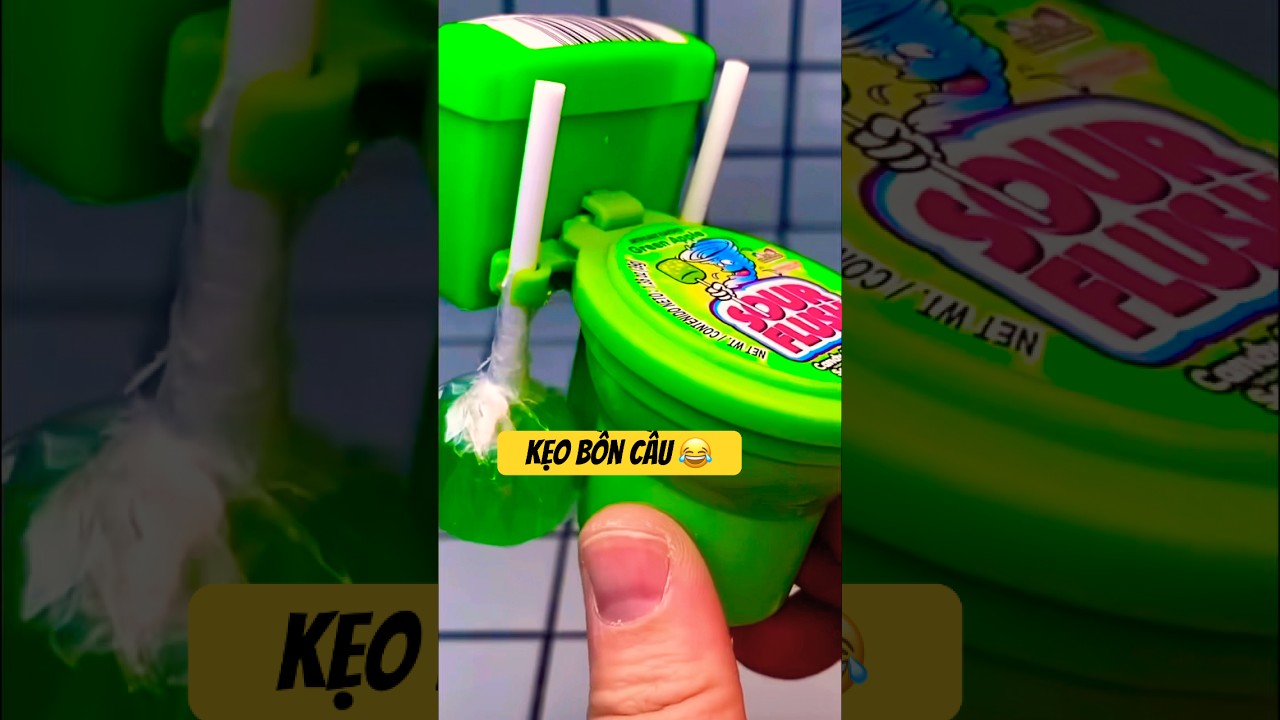 Kẹo bồn cầu màu xanh lá 