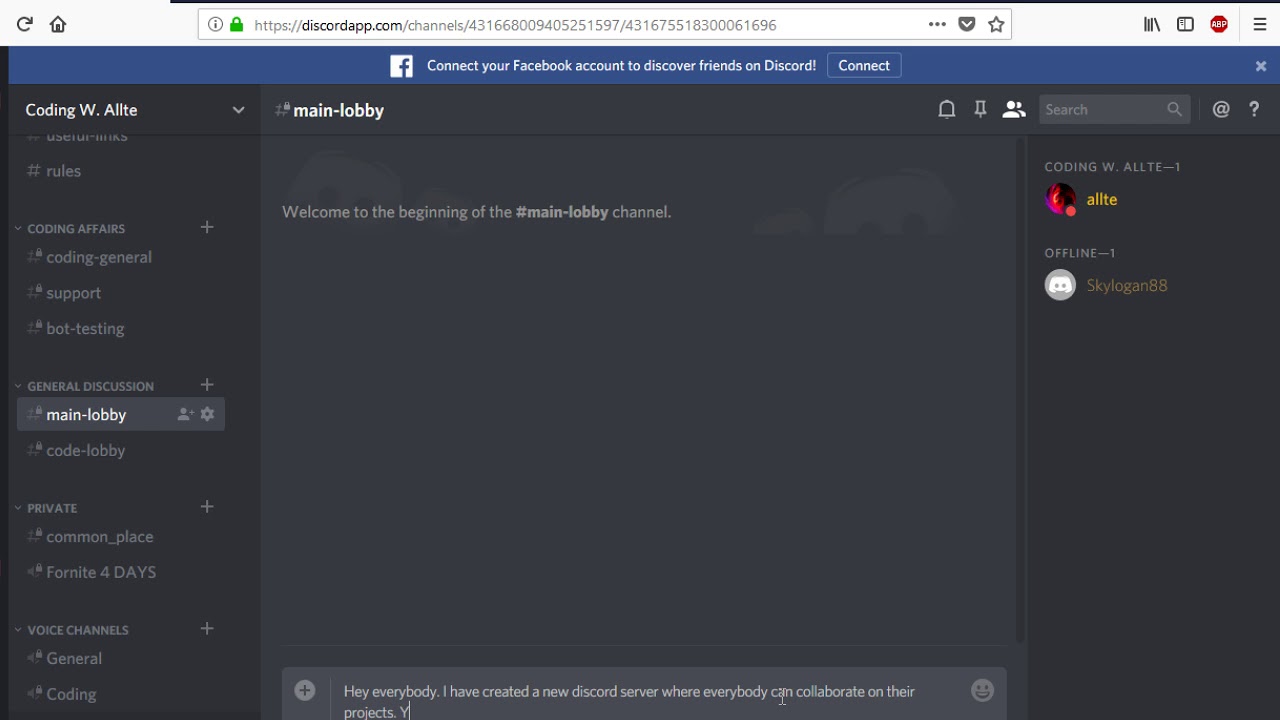 Coding W. allte Discord Server - YouTube