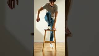 Stool tip over 😂 #shorts #funny #fail