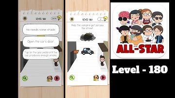 Brain Test All Star Level 180 Help the vampire get across the street.