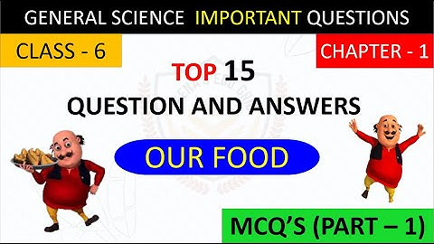 OUR FOOD : CLASS 6 Science Chapter 1 : MCQ