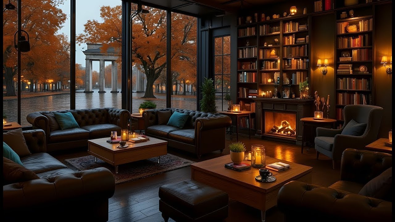 Cozy Winter Ambience ⛄ Smooth Jazz Instrumental, Snowy Village & Crackling Fireplace for Deep Focus🔥