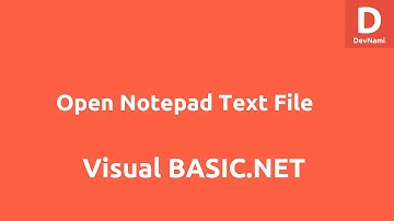 Open Notepad Text File using VB.NET Console Application