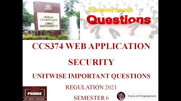CCS374 Web Application Security  Important Questions I easy pass