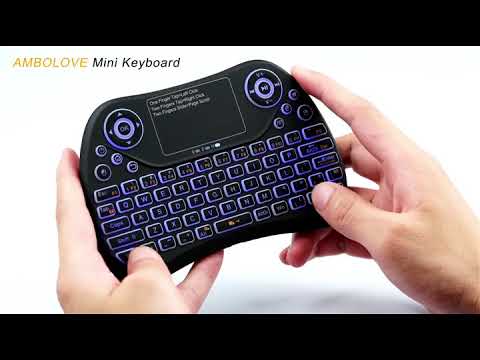 AMBOLOVE Mini Wireless Keyboard, Remote Keyboard with Multimedia Keys