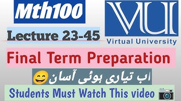 Mth100/Mth102 Final Term preparation 2025 | Mth100/Mth102 Final Term Objective 2025 #mth100 #mth102