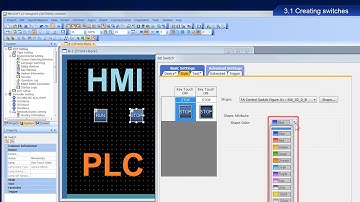 Mitsubishi HMI Programming 6 - Creating Switches in HMI
