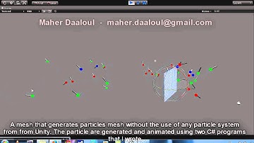 Unity 3D / C# : Demo video - Mesh that generates particle without any Unity particle system