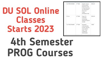 SOL Fourth Semester online classes starts 2023 : BA PROG bcom prog only| Ameeninfo